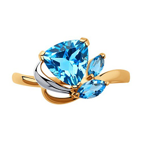 Кольцо SOKOLOV - Золото 375, Топаз (арт. 37714623)