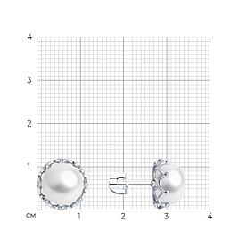 Серьги Diamant - Серебро 925, Жемчуг культивированный (арт. 94-322-01949-1)