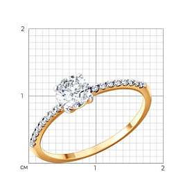 Кольцо SOKOLOV - Золото 585, Фианит (арт. 019889)