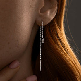 Серьги SOKOLOV - Серебро 925, Фианит (арт. 94025760)