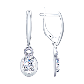 Серьги SOKOLOV - Серебро 925, Фианит (арт. 94023101)