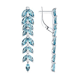 Серьги Diamant - Серебро 925, Топаз лондон (арт. 94-321-02172-1)