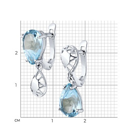Серьги Diamant - Серебро 925, Топаз (арт. 94-320-02688-1)