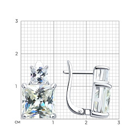 Серьги SOKOLOV - Серебро 925, Фианит (арт. 94027178-91)