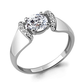 Кольцо Аквамарин - Серебро 925, Фианит (арт. 67405А.5)