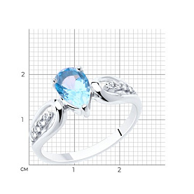 Кольцо Diamant - Серебро 925, Топаз, Фианит (арт. 94-310-00527-1)