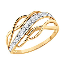 Кольцо SOKOLOV - Золото 585, Фианит (арт. 019842)