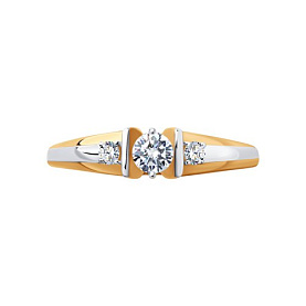 Кольцо SOKOLOV - Золото 375, Фианит (арт. 017846-4)