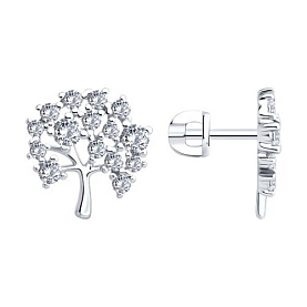 Серьги SOKOLOV - Серебро 925, Фианит (арт. 94027075)