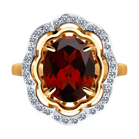Кольцо Diamant - Золото 585, Гранат, Фианит (арт. 51-310-02510-2)