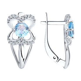 Серьги Diamant - Серебро 925, Топаз, Фианит (арт. 94-320-00381-1)