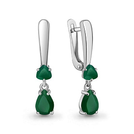 Серьги Аквамарин - Серебро 925, Агат (арт. 45016609.5)