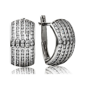 Серьги Галатея - Серебро 925, Фианит (арт. 3147.1)