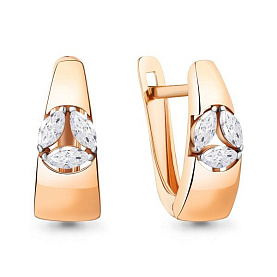 Серьги Аквамарин - Серебро 925, Фианит (арт. 49216.6)