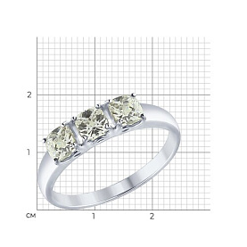 Кольцо SOKOLOV - Серебро 925, Swarovski (арт. 89010063)