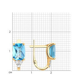 Серьги SOKOLOV - Золото 375, Топаз, Фианит (арт. 37727480)