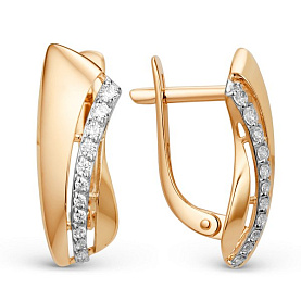 Серьги ЮФ Династия - Золото 585, Фианит (арт. 013482-1102)