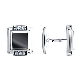 Запонки Diamant - Серебро 925, Синтетическая шпинель, Фианит (арт. 94-160-00365-1)