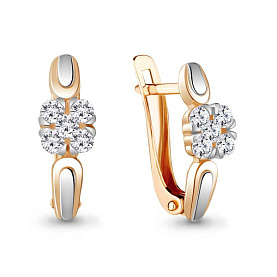 Серьги Аквамарин - Золото 375, Фианит (арт. 48408А.8)