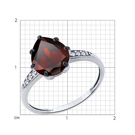 Кольцо Diamant - Серебро 925, Гранат, Фианит (арт. 94-310-02059-2)