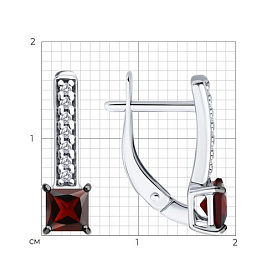Серьги SOKOLOV - Серебро 925, Гранат, Фианит (арт. 92023172)