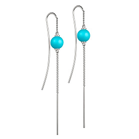Серьги Дар - Серебро 925, Бирюза (арт. С-3952рш438)