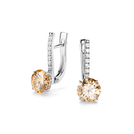 Серьги Дар - Серебро 925, Муассанит, Фианит (арт. С-5194рс162000)