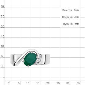 Кольцо Аквамарин - Серебро 925, Агат, Фианит (арт. 6932109А.5)