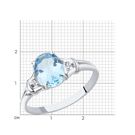 Кольцо SOKOLOV - Серебро 925, Топаз, Фианит (арт. 92011783)