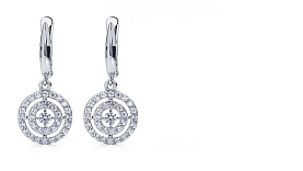 Серьги Platinum Lab. - Платина 950, Бриллиант (арт. ПС-063-01)