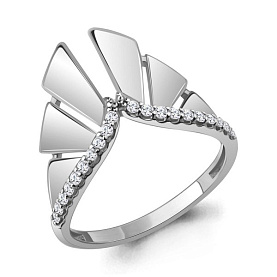 Кольцо Аквамарин - Серебро 925, Фианит (арт. 600078А.5)