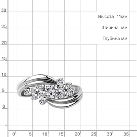 Кольцо Аквамарин - Серебро 925, Фианит (арт. 67353А.5)