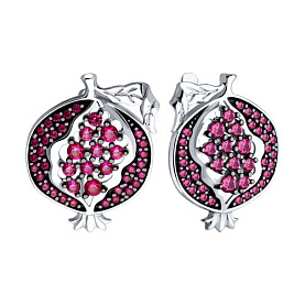 Серьги SOKOLOV - Серебро 925, Синтетический рубин (арт. 94026696)