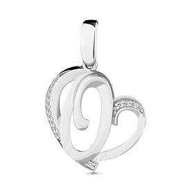 Подвеска Аквамарин - Серебро 925, Фианит (арт. 24015А.5)