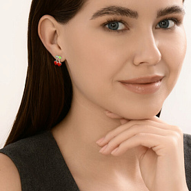 Серьги SOKOLOV - Серебро 925, Фианит, Эмаль (арт. 94027118)