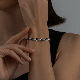 Браслет SOKOLOV - Серебро 925, Гранат, Фианит (арт. 92050161)