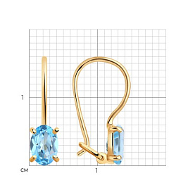 Серьги SOKOLOV - Золото 375, Топаз (арт. 37727399)