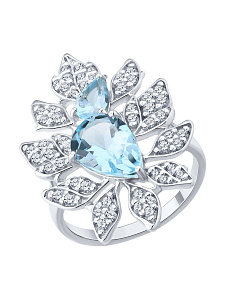 Кольцо Diamant - Серебро 925, Топаз, Фианит (арт. 94-310-00111-1)