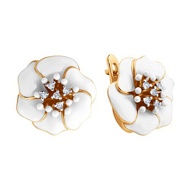 Серьги SOKOLOV - Серебро 925, Фианит, Эмаль (арт. 93022453)