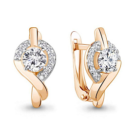 Серьги Аквамарин - Серебро 925, Фианит (арт. 49463А.6)