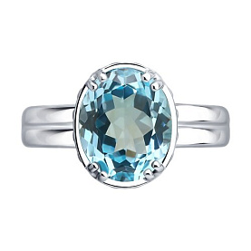 Кольцо SOKOLOV - Серебро 925, Топаз, Фианит (арт. 92014850)