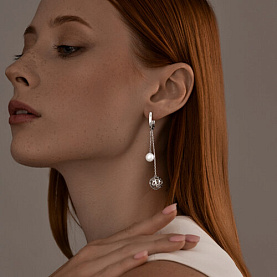 Серьги SOKOLOV - Серебро 925, Жемчуг синтетический (арт. 94025825)