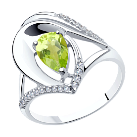 Кольцо Diamant - Серебро 925, Фианит, Хризолит (арт. 94-310-00607-1)