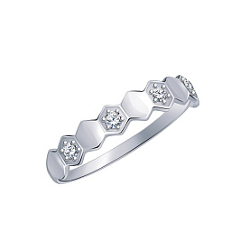 Кольцо Атолл - Серебро 925, Фианит (арт. 10836-925)