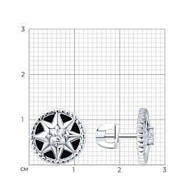 Серьги SOKOLOV - Серебро 925, Фианит, Эмаль (арт. 94027123)