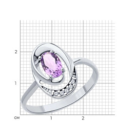 Кольцо Diamant - Серебро 925, Аметист, Фианит (арт. 94-310-02686-3)