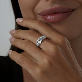 Кольцо SOKOLOV - Серебро 925, Топаз, Фианит (арт. 92011008)