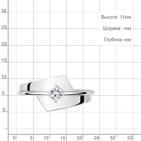 Кольцо Аквамарин - Серебро 925, Фианит (арт. 67141А.5)