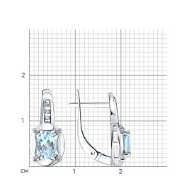 Серьги SOKOLOV - Серебро 925, Топаз, Фианит (арт. 92023286)