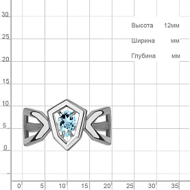 Кольцо Аквамарин - Серебро 925, Топаз (арт. 65022302.5)